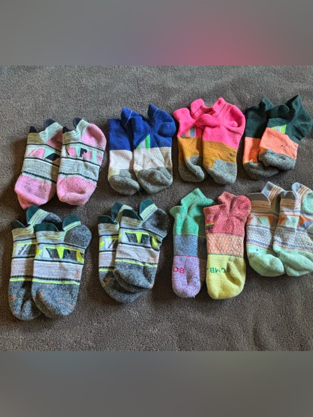 Bombas Women’s Ankle Socks size medium assorted colors bundle of eight pairs